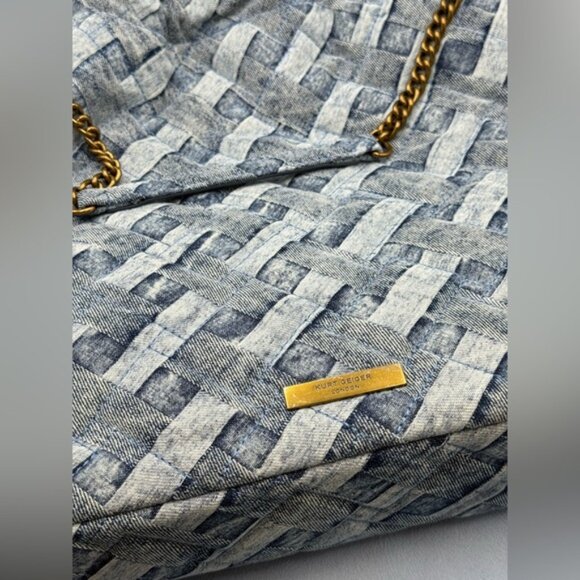 🆕 KURT GEIGER LONDON 🧿 NWOT Kensington Denim Drawstring Shoulder Bag - Picture 9 of 16